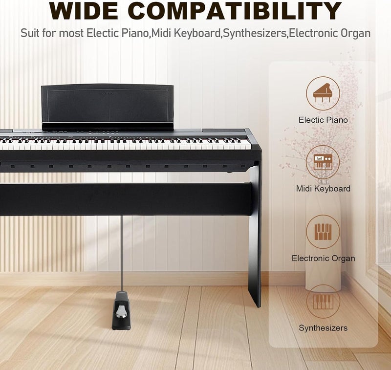 Bandpop Universal Sustain Pedal for Keyboard, Digital Piano, Controllers - Image 2